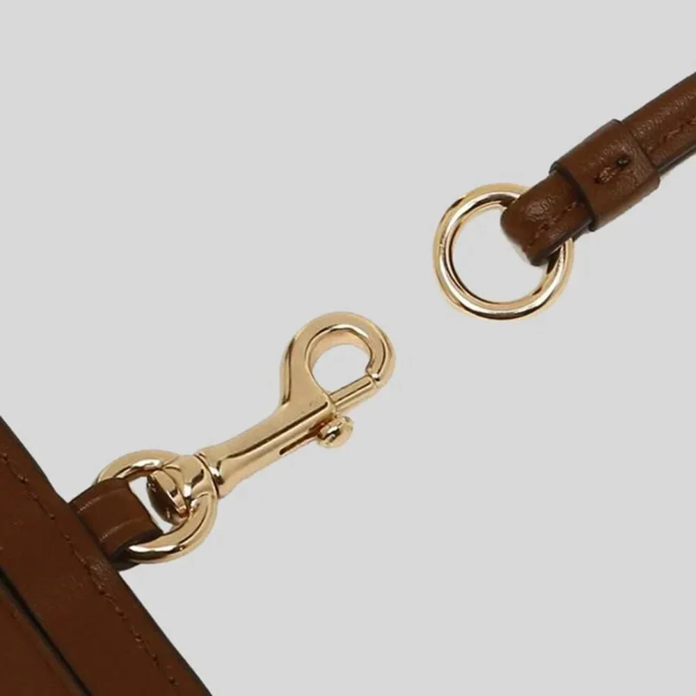 COACH ID Lanyard In Signature Canvas Tan Saddle